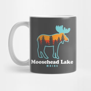 Moosehead Lake Maine Moose Retro Mug